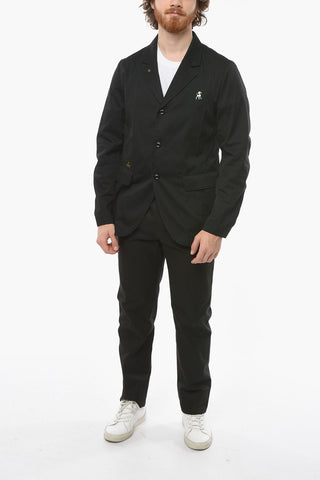 THE SHEPHARD 3 Button Cotton Blend Blazer with Notch Lapel