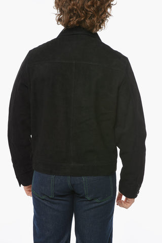 Breast-pocket Suede Overshirt