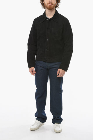 Breast-pocket Suede Overshirt