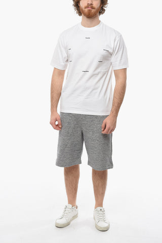 Crew-neck T-shirt with Back Graphic Print and Contrasting Lettering