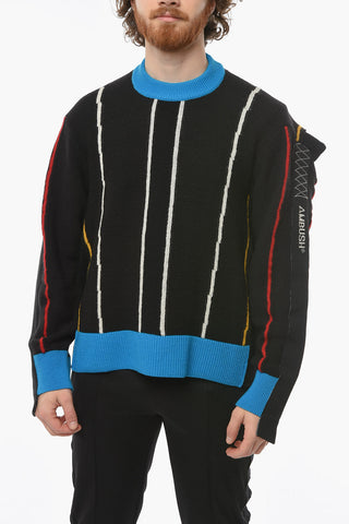 Folding Knitted Jumper with Drop Shoulder and Deconstructed Design