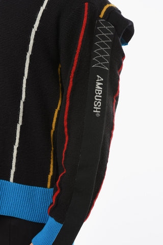 Folding Knitted Jumper with Drop Shoulder and Deconstructed Design