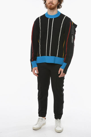Folding Knitted Jumper with Drop Shoulder and Deconstructed Design