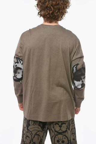 CHITO Long-sleeve T-shirt with Logoed Embroidery and Contrasting Print