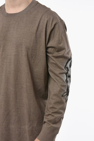 CHITO Long-sleeve T-shirt with Logoed Embroidery and Contrasting Print
