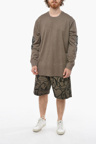 CHITO Long-sleeve T-shirt with Logoed Embroidery and Contrasting Print