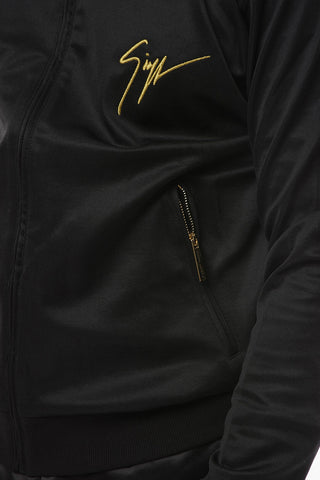 Zip-up Sweatshirt with Contrasting Logoed Embroidery