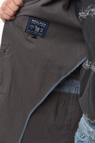 Blazer a 3 Bottoni in Twill di Cotone con Taschino a Toppa