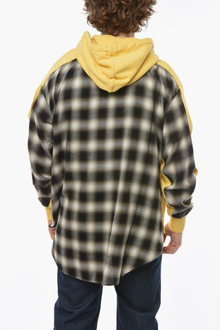 UNDERCOVERISM Multifabric Hoodie Sweatshirt with Check Pattern