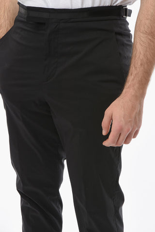 Low Waist Cotton Blend 4-Pockets Slim Fit Pants