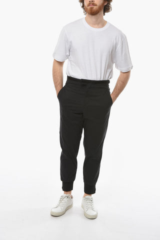 Low Waist Cotton Blend 4-Pockets Slim Fit Pants