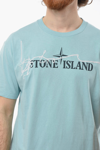 INK TWO Crew-neck T-shirt with Contrasting Lettering