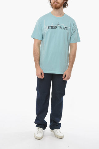 INK TWO Crew-neck T-shirt with Contrasting Lettering