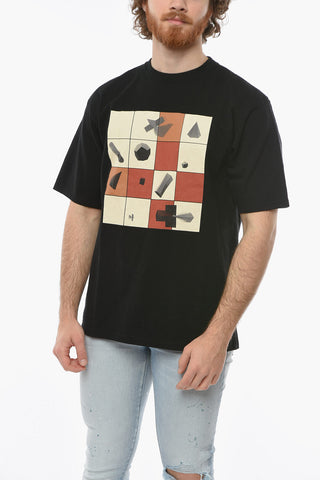 Front Graphic Printed T-shirt with Back Contrasting Lettering