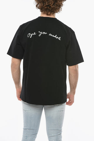 Front Graphic Printed T-shirt with Back Contrasting Lettering