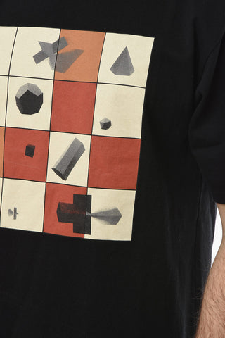 Front Graphic Printed T-shirt with Back Contrasting Lettering