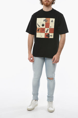 Front Graphic Printed T-shirt with Back Contrasting Lettering