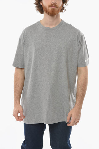 Crew-neck T-shirt with Embossed Logo Print