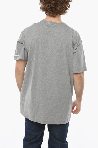Crew-neck T-shirt with Embossed Logo Print