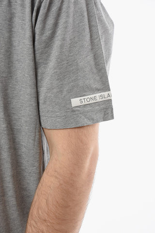 Crew-neck T-shirt with Embossed Logo Print