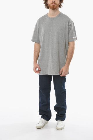 Crew-neck T-shirt with Embossed Logo Print