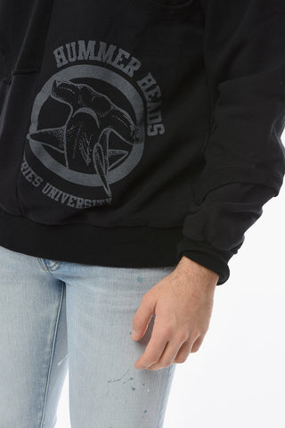 UNDERCOVERISM Felpa Girocollo con Lettering a Contrasto e Dettaglio Patchwork