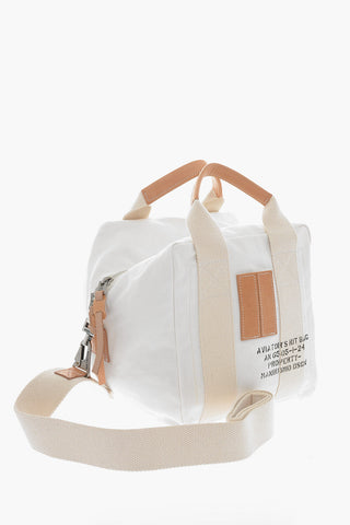 Leather Handle AVIATOR KIT BAG Canvas Handbag