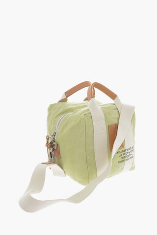 Leather Handle AVIATOR KIT BAG Canvas Handbag