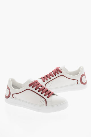 Sneakers in Pelle MANHATTAN con Stringhe a Contrasto