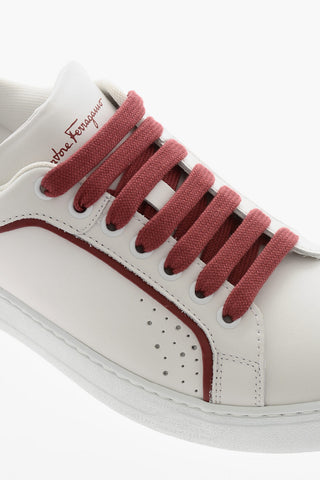 Sneakers in Pelle MANHATTAN con Stringhe a Contrasto