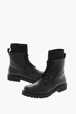 Anfibi in Gomma BIKER con Dettaglio Sock in Maglia