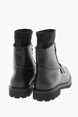 Anfibi in Gomma BIKER con Dettaglio Sock in Maglia