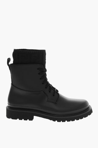 Anfibi in Gomma BIKER con Dettaglio Sock in Maglia