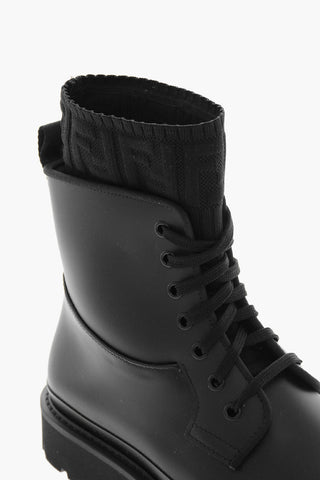 Anfibi in Gomma BIKER con Dettaglio Sock in Maglia