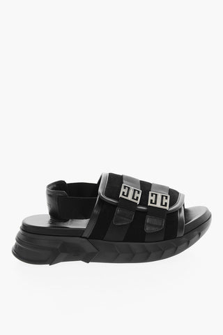 Logoed Buckle MARSHMALLOW Suede Sandals