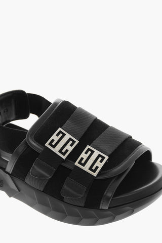 Logoed Buckle MARSHMALLOW Suede Sandals
