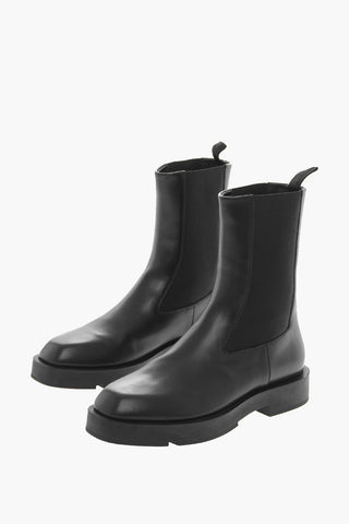 Leather SQUARED Chelsea Ankle Boots