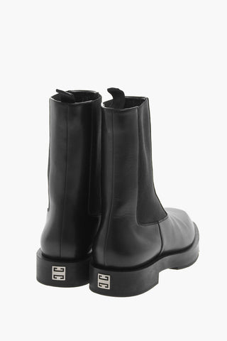 Leather SQUARED Chelsea Ankle Boots