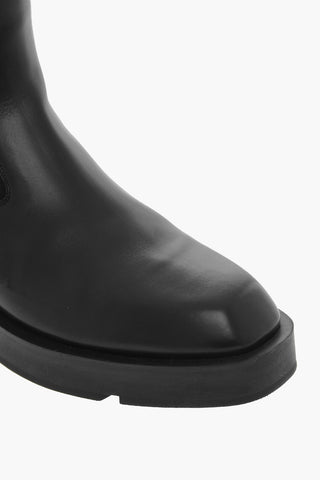 Leather SQUARED Chelsea Ankle Boots