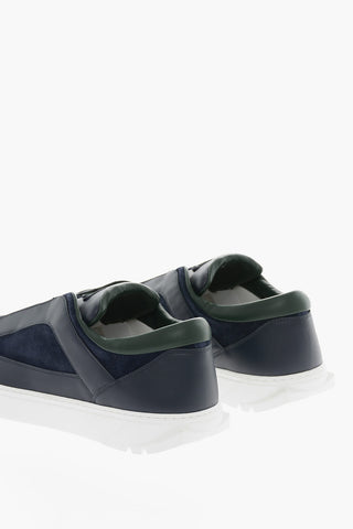 Sneakers in Pelle PHILIP con Inserti Elastici