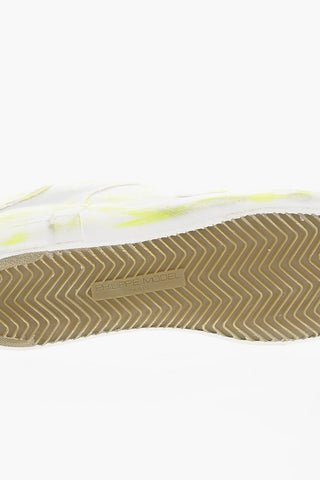Distressed Slip On PRSX Sneakers with Paint Splatters Motif