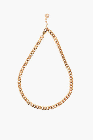 Gold-toned Brass Chain Necklace with Logo