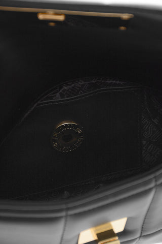 LOVE Borsa a Tracolla in Ecopelle Trapuntata con Chiusura Turn Lock Dorata
