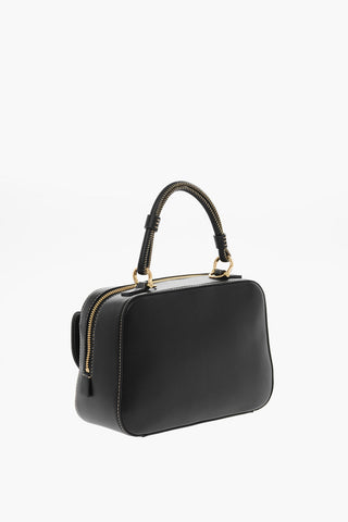 LOVE Vegan Leather Top-Handle Bag with Visible Stitching