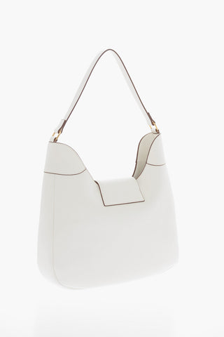 LOVE Borsa Hobo in Ecopelle Martellata con Maxi Morsetto a Forma di Cuore