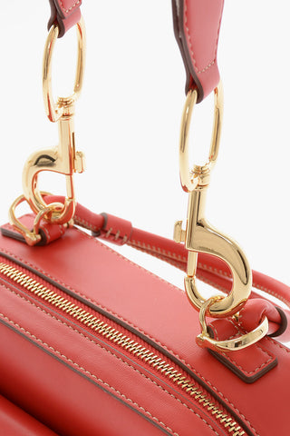 LOVE Vegan Leather Top-Handle Bag with Visible Stitching