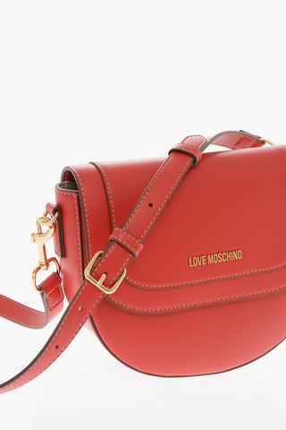 LOVE Faux Leather Saddle Bag with Removable Shoulder Strap