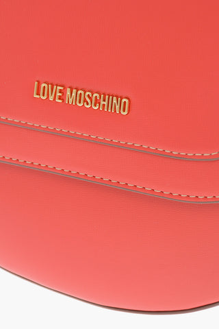 LOVE Faux Leather Saddle Bag with Removable Shoulder Strap