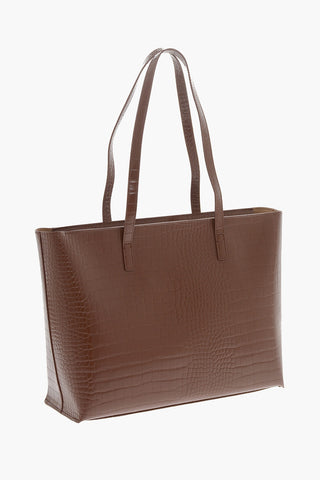 LOVE Faux Leather Crocodile Effect Tote Bag