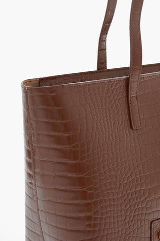 LOVE Faux Leather Crocodile Effect Tote Bag